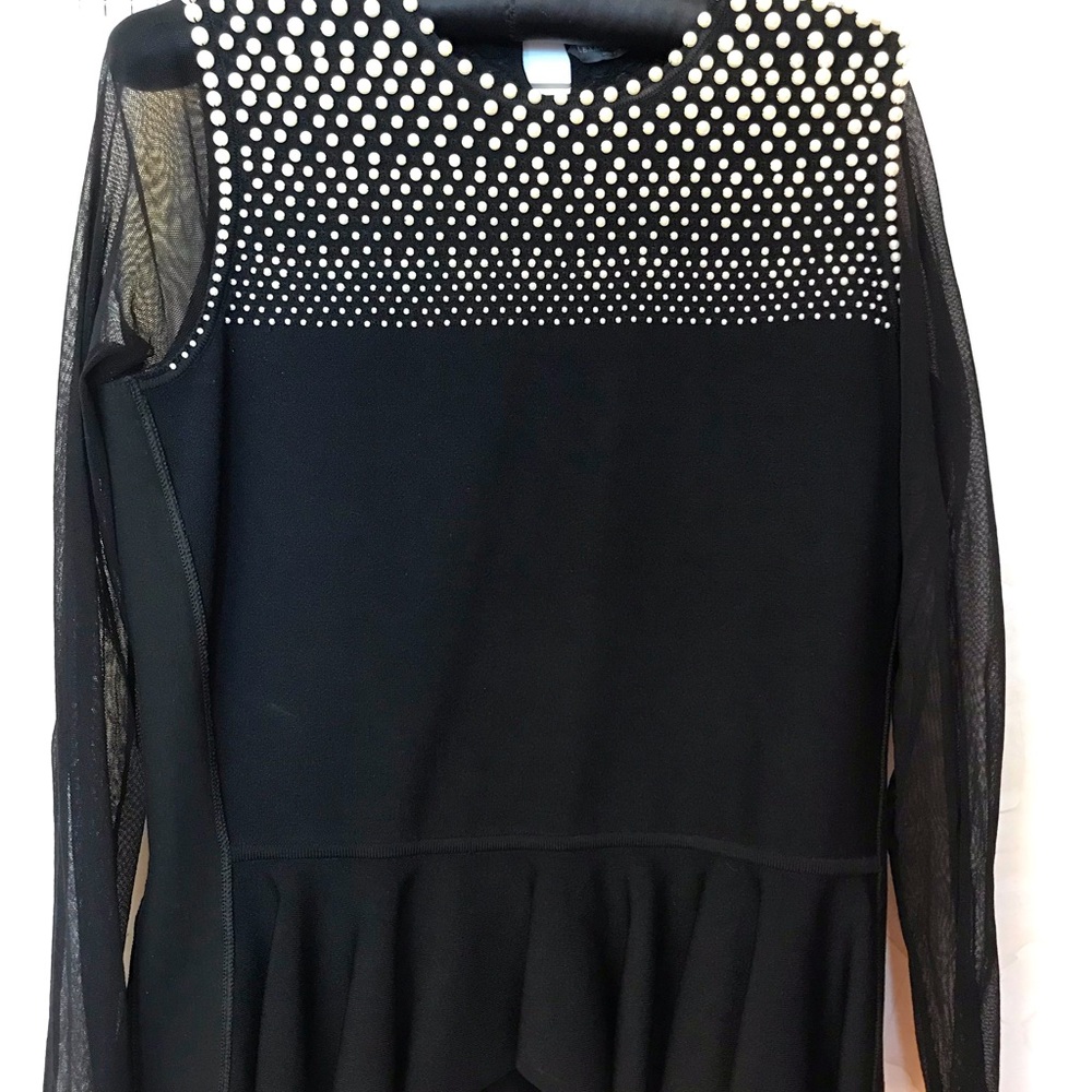 Evening top with faux pearls